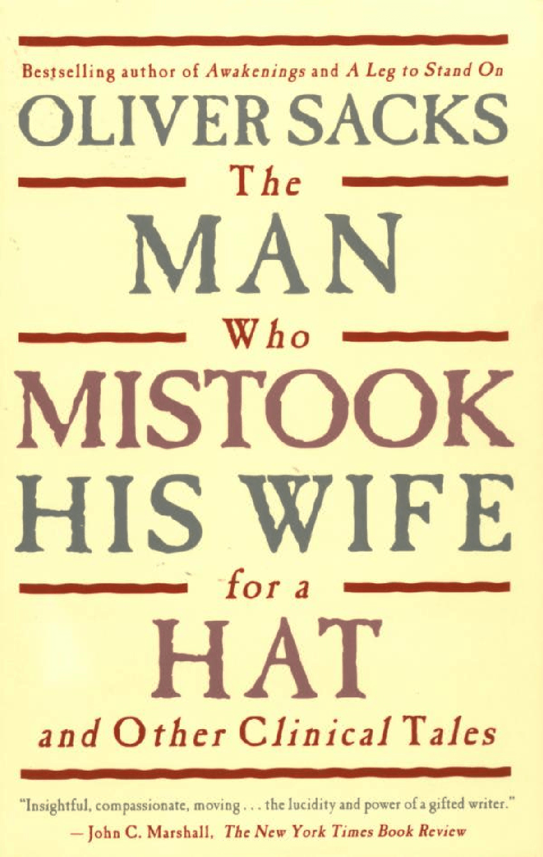 The Man Who Mistook His Wife for a Hat Summary